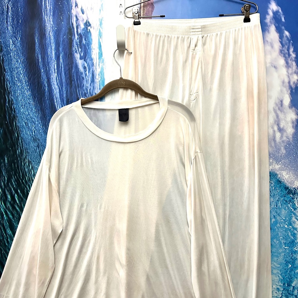 REI‎ 100% Silk Base Layer Men's XL Top Bottom Beige Hiking Camping Outdoors